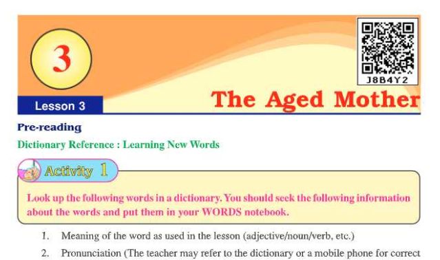 PSEB 8th Class English Book Chapter 2 – The  Aged Mother